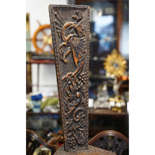 127 - A stunning antique Welsh design spinning chair with hand carved dragon design.