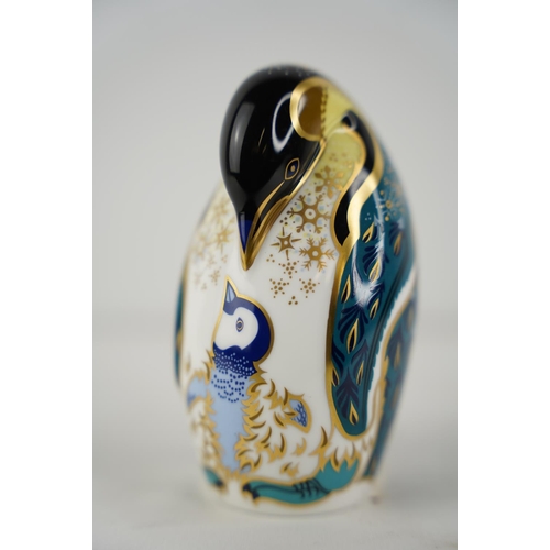 131 - A Royal Crown Derby 'Penguin' paperweight, gold stopper.