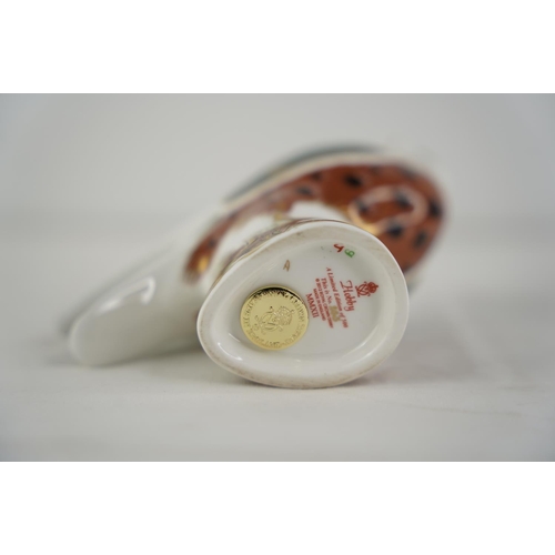 132 - A limited edition Royal Crown Derby 'Hobby' paperweight, gold stopper.