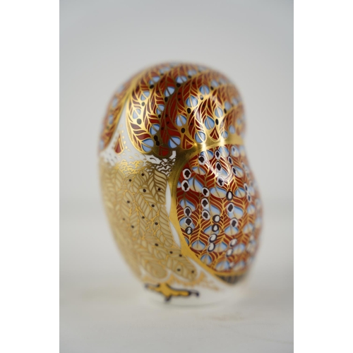 137 - A Royal Crown Derby 'Owl' paperweight, gold stopper.