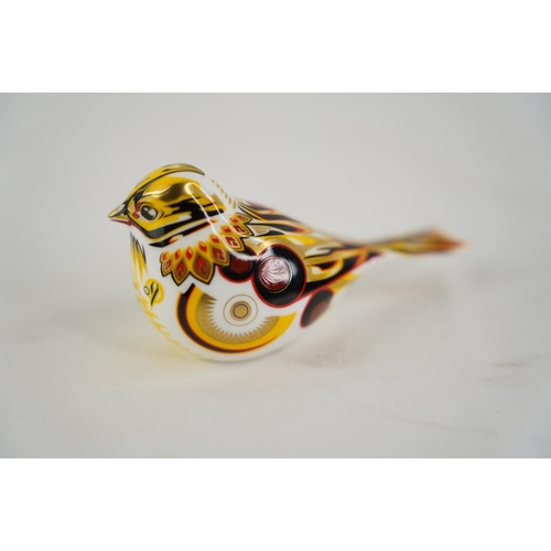 142 - A 2013 Royal Crown Derby 'Yellowhammer' paperweight, gold stopper.