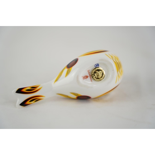 142 - A 2013 Royal Crown Derby 'Yellowhammer' paperweight, gold stopper.