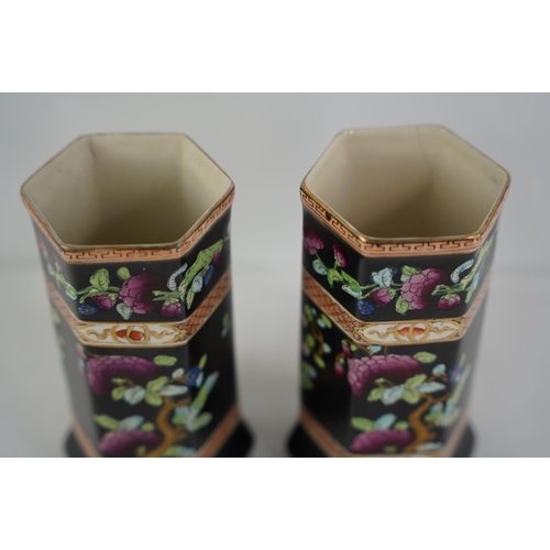 19 - A pair of antique Gibson & Sons Ltd 'Winsor Art Ware' vases.