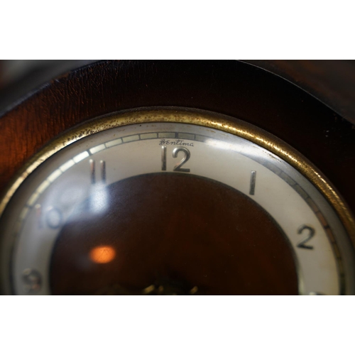 3 - A vintage mahogany cased 'Bentima' 8 day grand daughter clock.