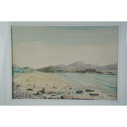 40 - A gilt framed watercolour and pencil drawing 'Five Finger Strand (or Lagy Strand), Malin, Co Donegal... 