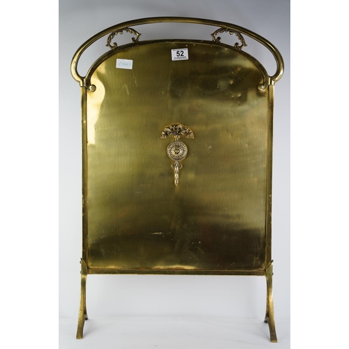 52 - An antique style brass firescreen.