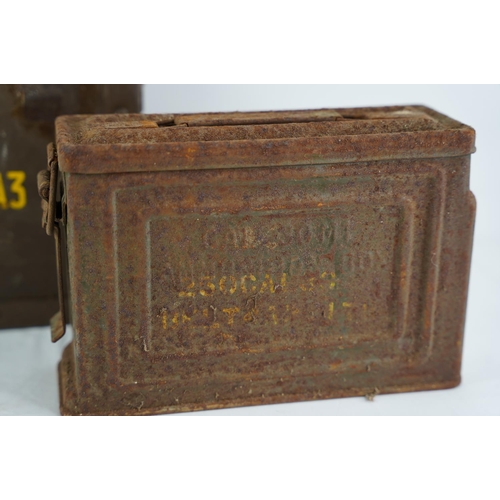 53 - Two vintage military ammunition cases.