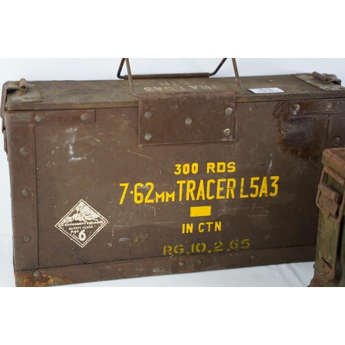 53 - Two vintage military ammunition cases.