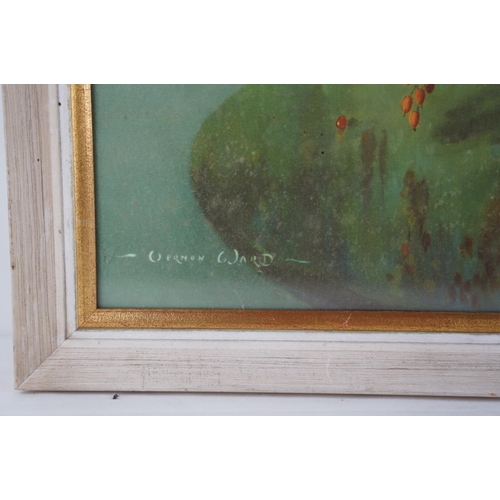 57 - A vintage framed Vernon Ward floral print.