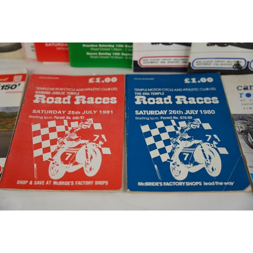 59 - A collection of vintage motorbike racing programmes to include Mid-Antrim 150, Isle of Man, a 1968 T... 