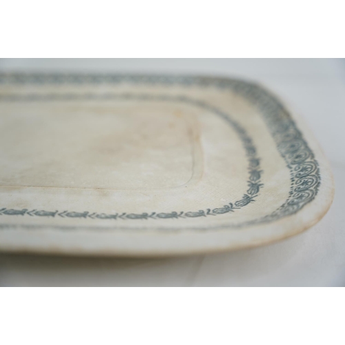 164 - A stunning antique Irish spongeware platter, with decorative boarder (a/f), measuring 14