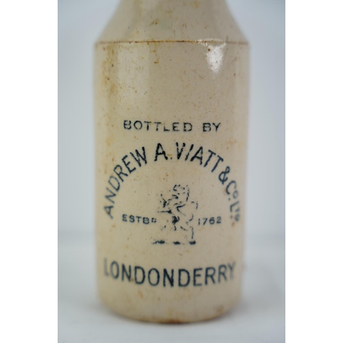 167 - An antique Andrew A Watt & Co Ltd, Londonderry stoneware beer bottle.