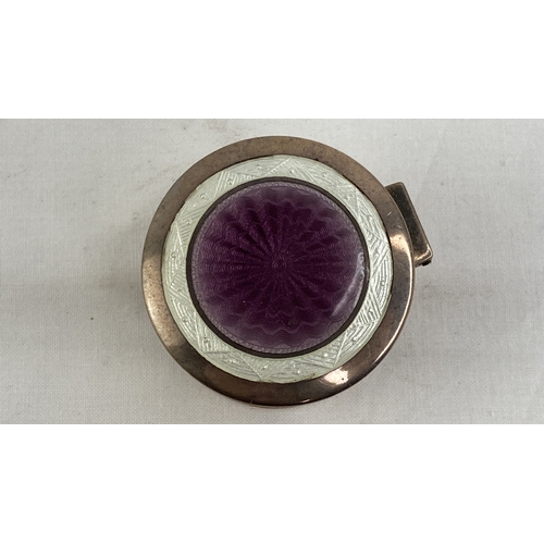 181 - A stunning antique Sterling silver and enamel pill box.