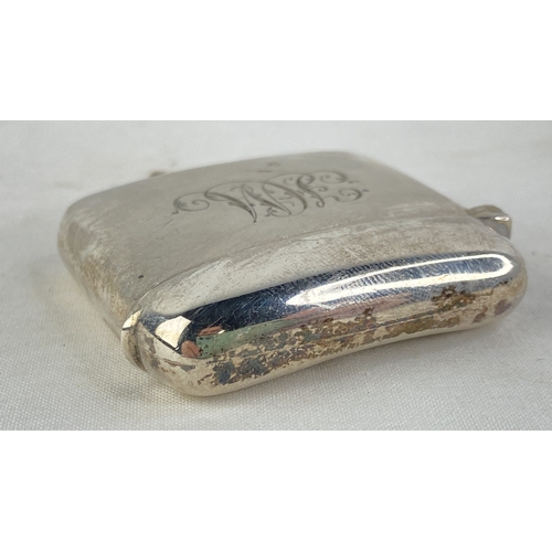 199 - A Sterling silver vesta case with initialled front.