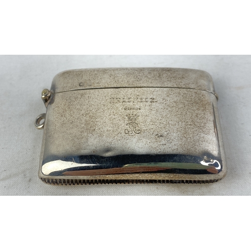 203 - A stunning antique Sterling silver vesta case, engraved with 'XMAS 1902' with the Royal Cypher.