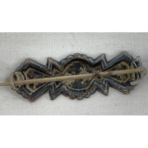 224 - An antique silver sweetheart brooch 'Sarah'.