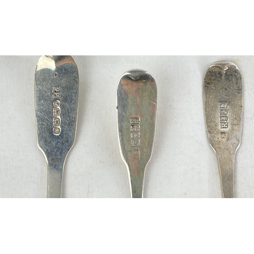 239 - A pair of Irish silver engraved teaspoons, weight 30g and another Sterling silver spoon, weight 22g.