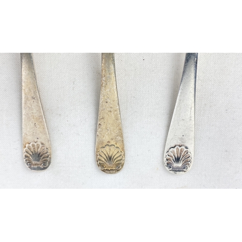 241 - A set of three small Sterling silver teaspoons, weight 27g.