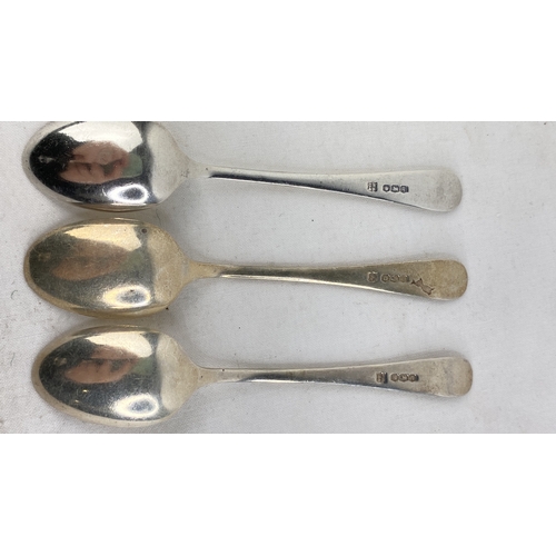 241 - A set of three small Sterling silver teaspoons, weight 27g.