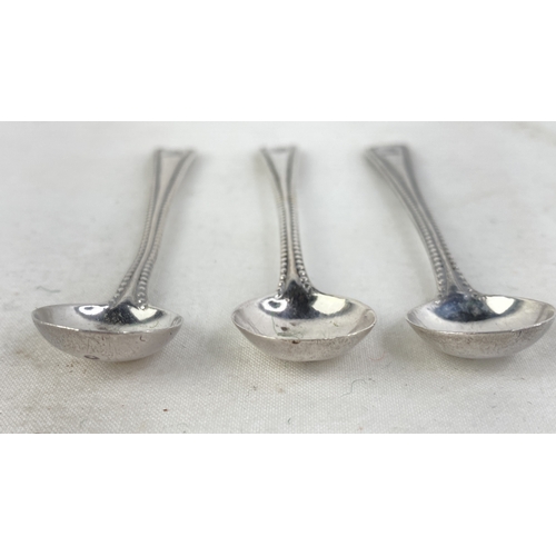 243 - A set of three Sterling silver salt spoons, weight 22g.