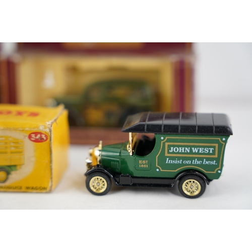 249 - A boxed Dinky Toys 'Farm Produce Wagon' and four others.