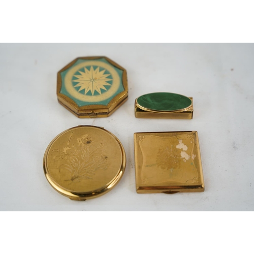 287 - Three vintage compacts - Coty, Gratton, Melissa and a Gratton lipstick.