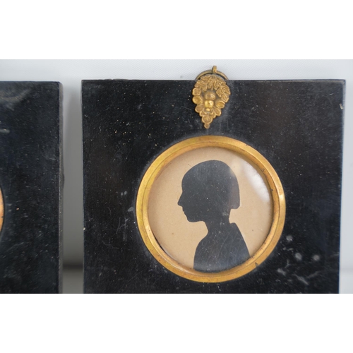 292 - Two framed antique silhouettes 'Alexandria Kerr' and 'Annie Kerr 1893 daughter of Elinor Marcus Kerr... 