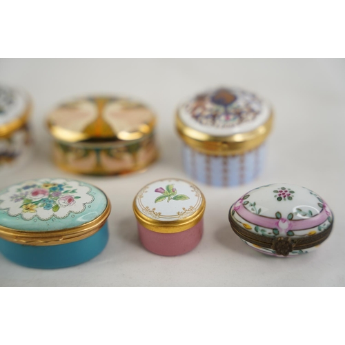 305 - A lot of Halcyon Enamel and porcelain boxes.