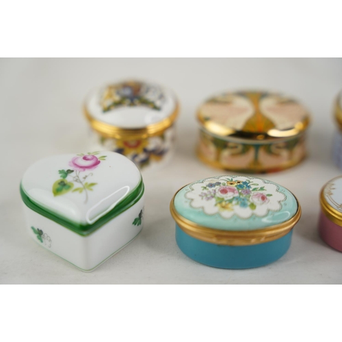 305 - A lot of Halcyon Enamel and porcelain boxes.