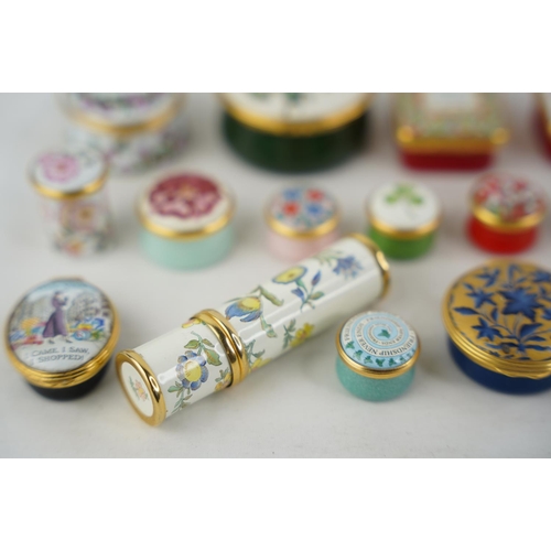 307 - A large collection of Halcyon Enamel boxes.