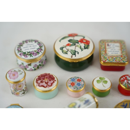 307 - A large collection of Halcyon Enamel boxes.