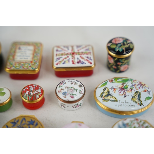 307 - A large collection of Halcyon Enamel boxes.