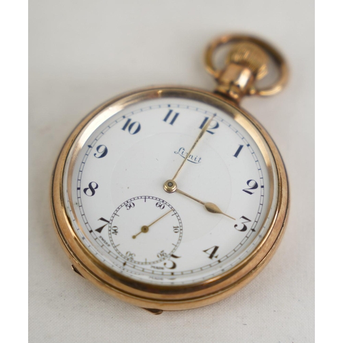 309 - A Dennison 'Limit' gold plated pocket watch.