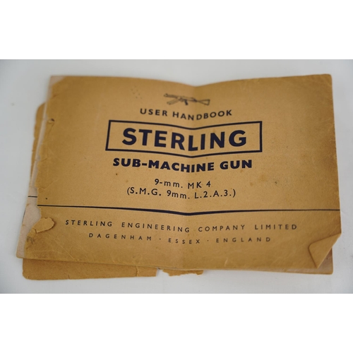 338 - An interesting User Handbook for the Sterling Sub Machine Gun.