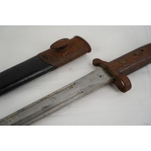 349 - A WW1 era British 1907 bayonet in scabbard.