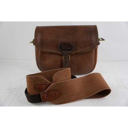 367 - A vintage leather fishing bag, produced by Brady - Halesowen.