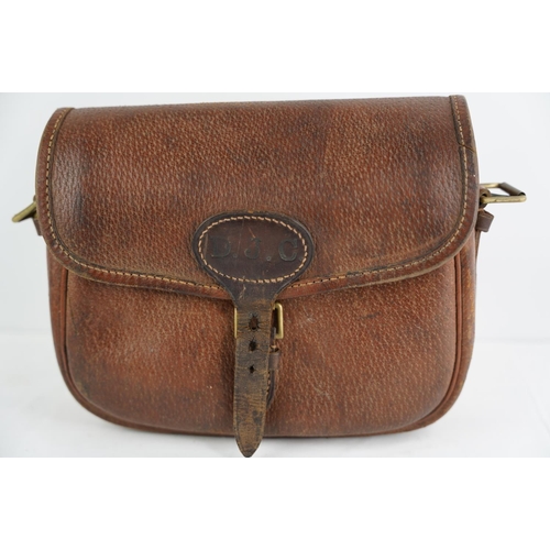 367 - A vintage leather fishing bag, produced by Brady - Halesowen.