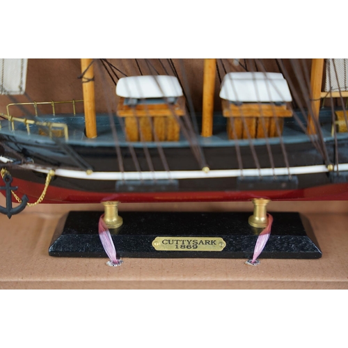 370 - A wooden model ship.