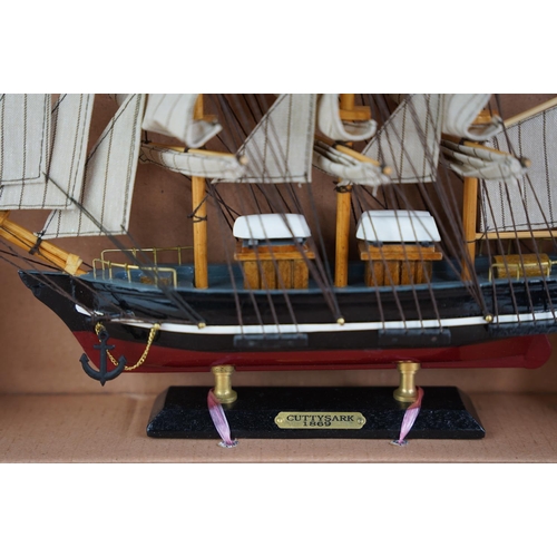 370 - A wooden model ship.