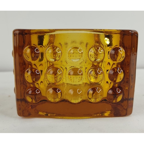 379 - A vintage/ Mid Century amber glass bowl.