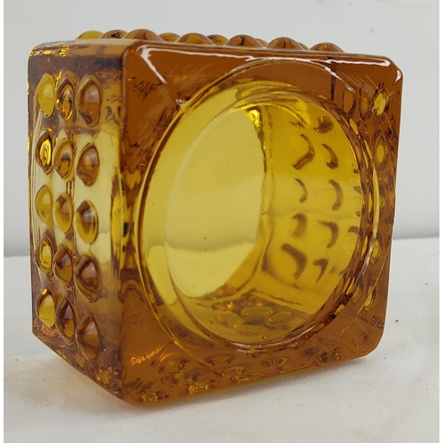 379 - A vintage/ Mid Century amber glass bowl.