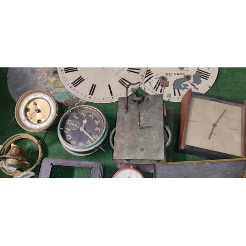 407 - A large assortment of vintage/ antique clock parts.