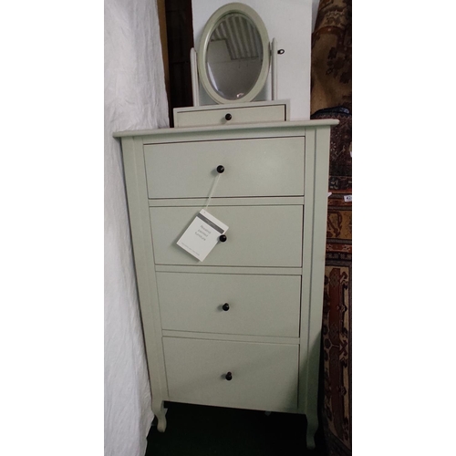 427 - A Laura Ashley chest of drawers & dressing table mirror.