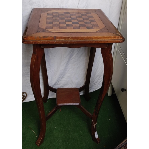 430 - A stunning antique table with inlaid chess board top.