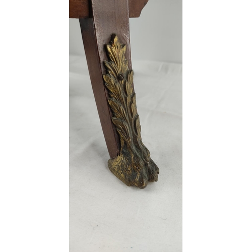 433 - A stunning antique mahogany & brass plant pot holder on lion paw feets.