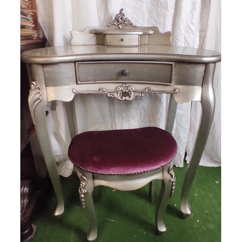 438 - An unusual vintage dressing table & stool.