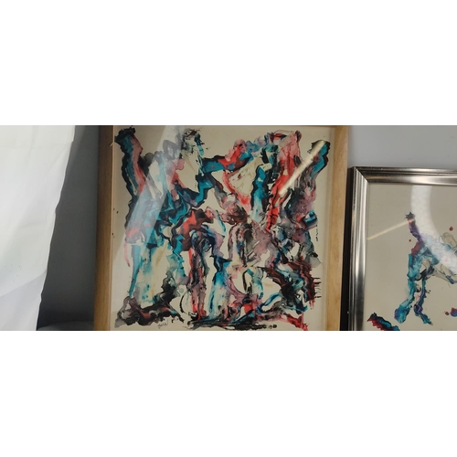 442 - A collection of 4 abstract paintings.