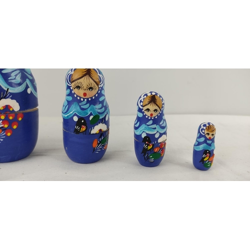 445 - A set of vintage Russian Babushka/ stacking dolls.