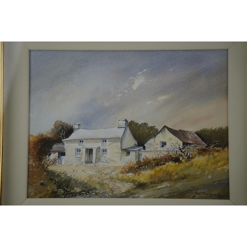 117 - A framed watercolour 'Country Dwelling' signed Ray Bagnall and another of a coastal scene unsigned.1... 