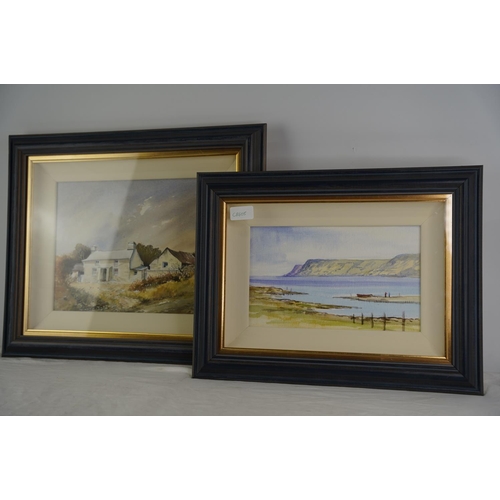 117 - A framed watercolour 'Country Dwelling' signed Ray Bagnall and another of a coastal scene unsigned.1... 